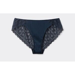 NWT Intimissimi Lace and Natural Silk Bikini Briefs Intense Blue Size US Large